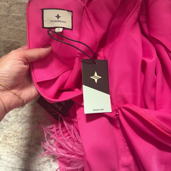 Tuckernuck Hot Pink Feather Jamie Dress | SMALL | SIZE 4-6 | NWT - Picture 13 of 15